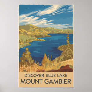 Mount Gambier Australien Illustration Resa Konst Poster