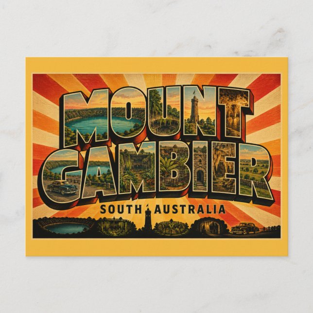 Mount Gambier South Australia Vulkaniska Stad Vykort (Framsida)