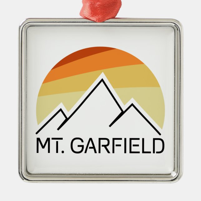 Mount Garfield New Hampshire Retro Julgransprydnad Metall (Framsidan)