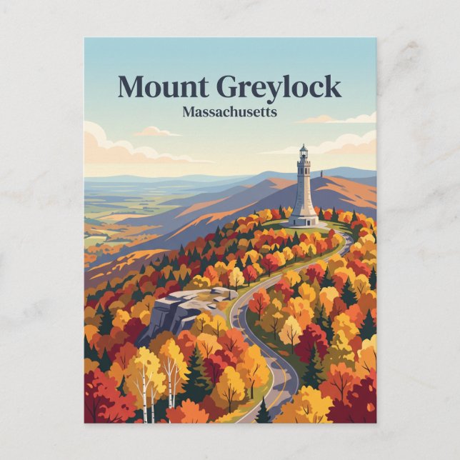Mount Greylock Massachusetts Vykort (Framsida)