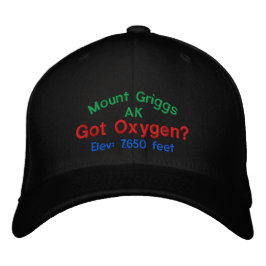 Mount Griggs Alaska Elevation Cap Broderad Keps