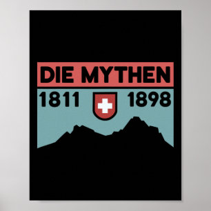 Mount Grosser Mythen Vandring Mountainbike Schweiz Poster