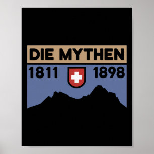 Mount Grosser Mythen Vandring Mountainbike Schweiz Poster
