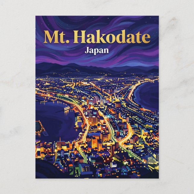 Mount Hakodate, Japan blir Hakodateberget, Japan Vykort (Framsida)