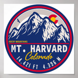 Mount Harvard Colorado 14ers for ourteener hiking Poster