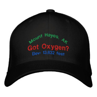 Mount Hayes Alaska Elevation Cap Broderad Keps