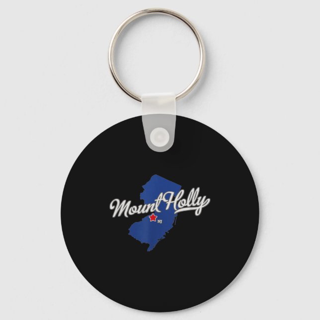 Mount Holly New Jersey Nj Karta  Nyckelring (Framsida)