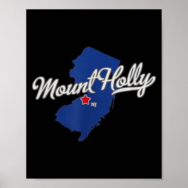 Mount Holly New Jersey Nj Map  Poster (Framsidan)