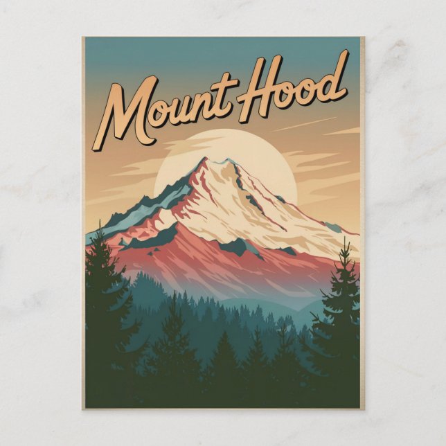 Mount Hood Vintage Vykort (Framsida)