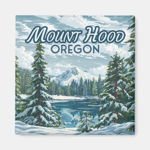 Mount Huva Oregon Ski Pacific Northwest Winter Magnet