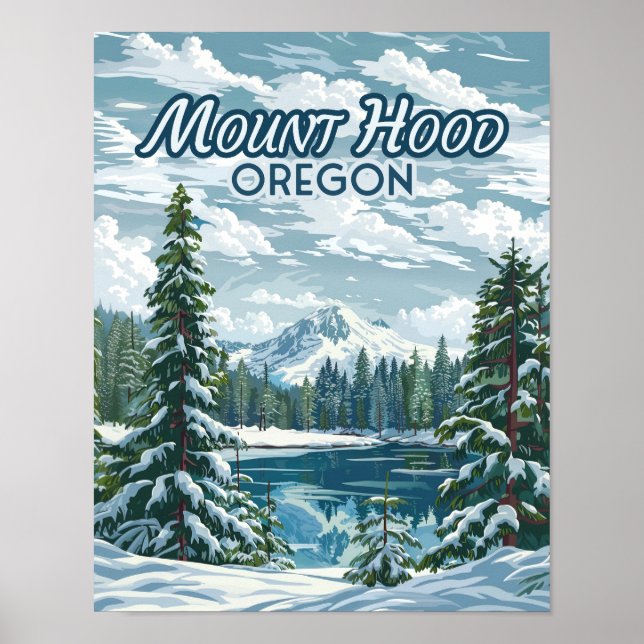 Mount Huva Oregon Ski Pacific Northwest Winter Poster (Framsidan)