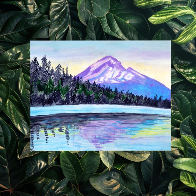 Mount Huva Sunrise vid Borttappad Sjö ANPASSNINGSB Vykort (Mount Hood Sunrise at Lost Lake CUSTOM Postcard
)