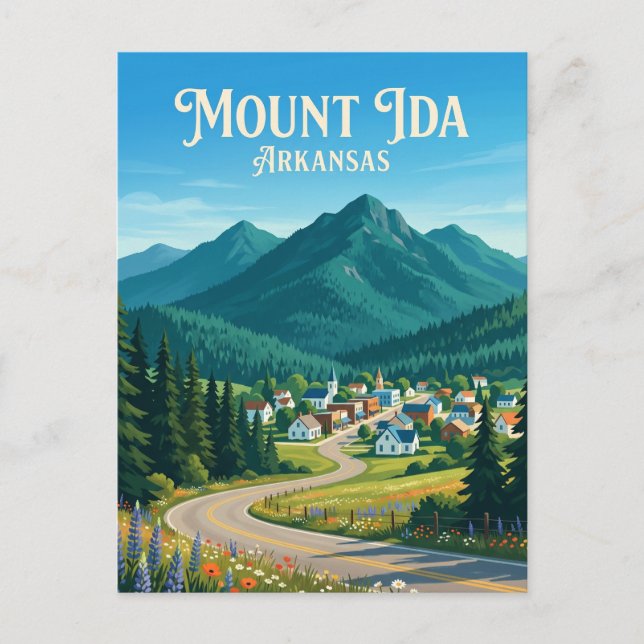 Mount Ida USA översätts till svenska som Mount Ida Vykort (Framsida)