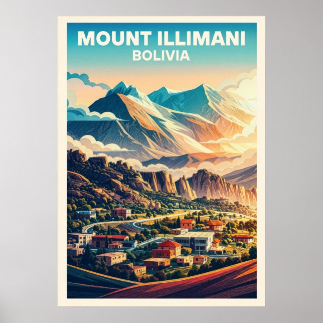 Mount Illimani Bolivia V02 Poster (Framsidan)