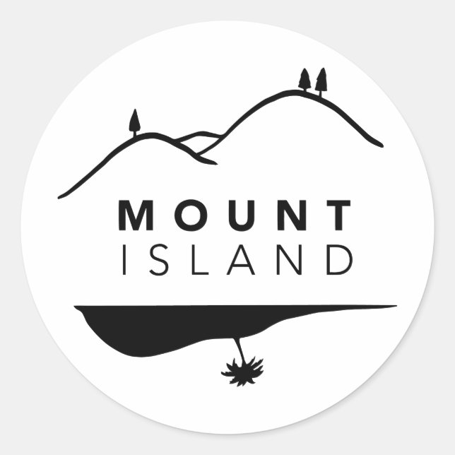 Mount Island Stickers Runt Klistermärke (Framsida)