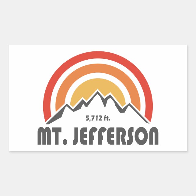 Mount Jefferson New Hampshire Rektangulärt Klistermärke (Framsida)