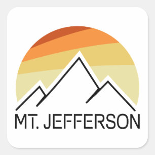 Mount Jefferson New Hampshire Retro Fyrkantigt Klistermärke