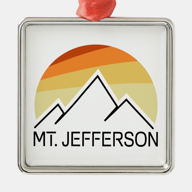 Mount Jefferson New Hampshire Retro Julgransprydnad Metall (Framsidan)