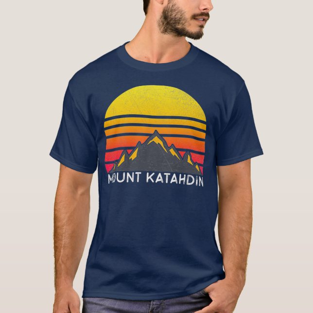 Mount Katahdin Maine Sunset Hiking Mountain T T Shirt (Framsida)