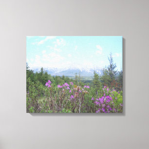 Mount Katahdin och Vild Flowers Canvastryck