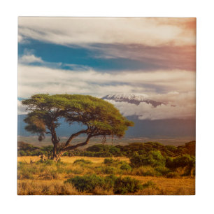 Mount Kilimanjaro Amboseli, Kenya Kakelplatta
