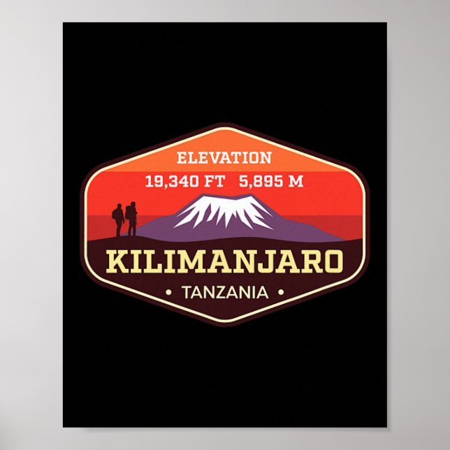 Mount Kilimanjaro Högsta Toppen Afrika Klättring D Poster (Framsidan)