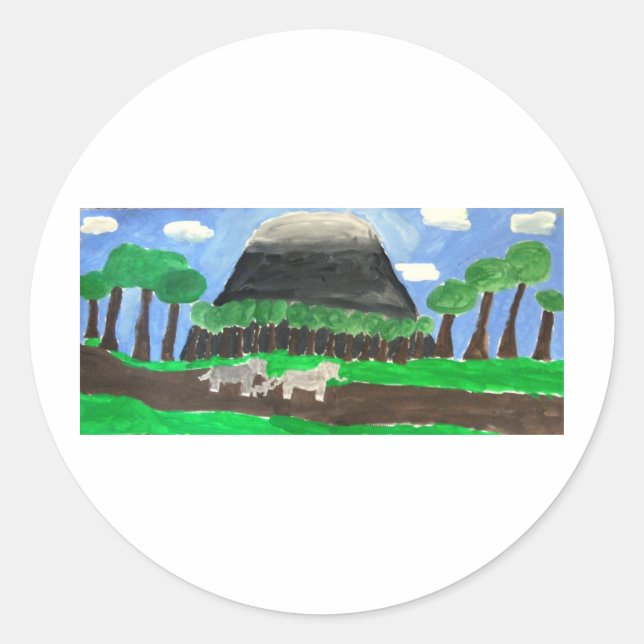 Mount Kilimanjaro Runt Klistermärke (Framsida)
