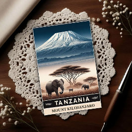 Mount Kilimanjaro Safari – Vintage Tanzania Travel Vykort