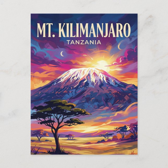 Mount Kilimanjaro Tanzania blir Vykort (Framsida)