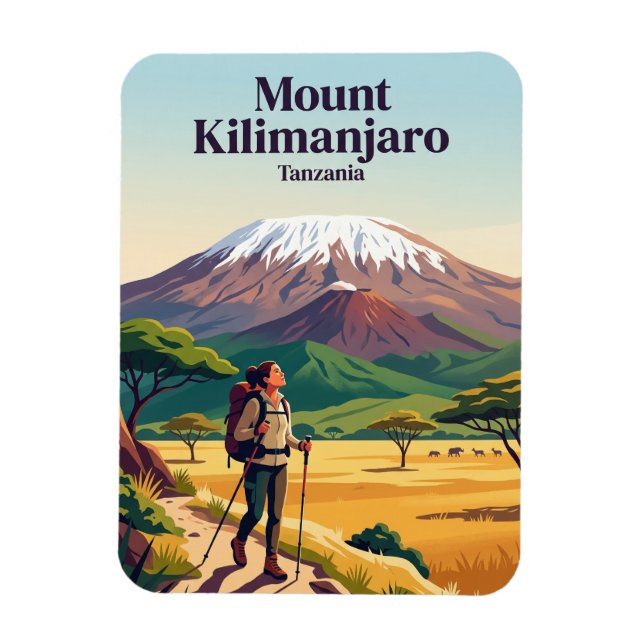 Mount Kilimanjaro Tanzania Magnet (Vertikal)