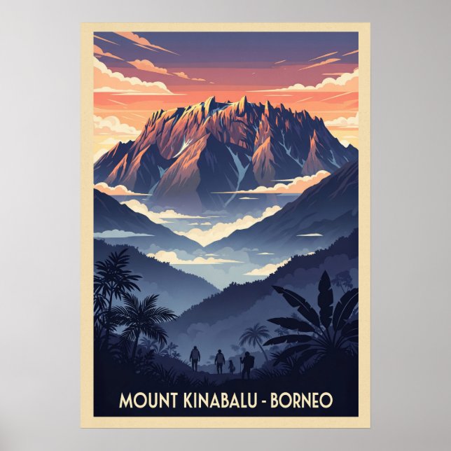 Mount Kinabalu Borneo V03 Poster (Framsidan)