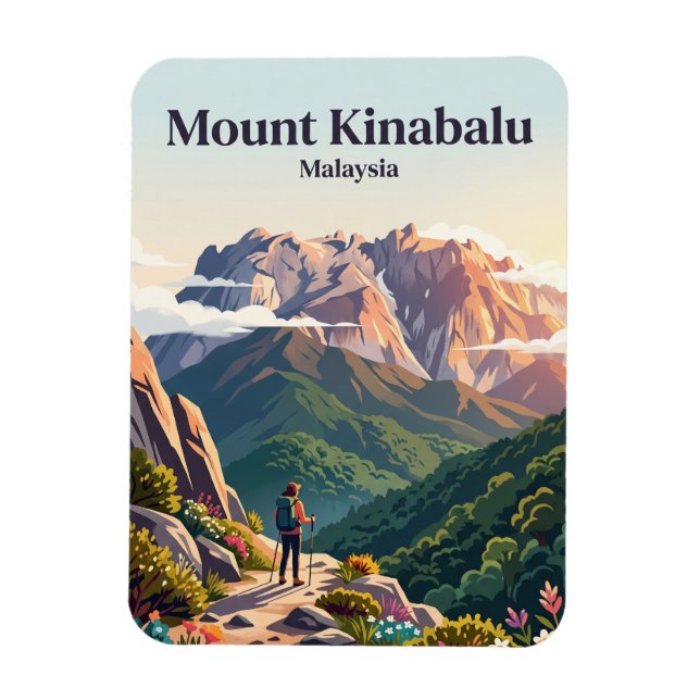 Mount Kinabalu Malaysia Magnet (Vertikal)