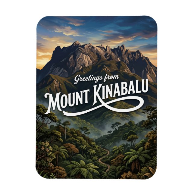 Mount Kinabalu Malaysia Magnet (Vertikal)