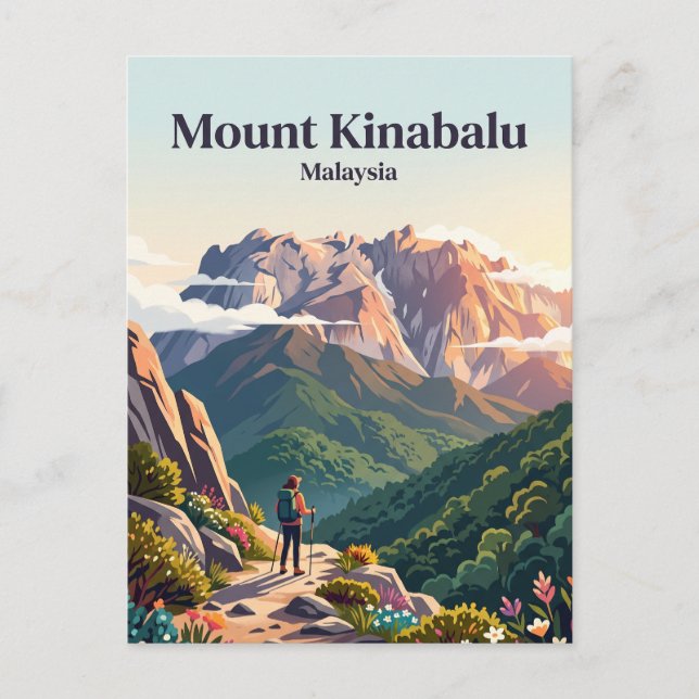 Mount Kinabalu Malaysia Vykort (Framsida)