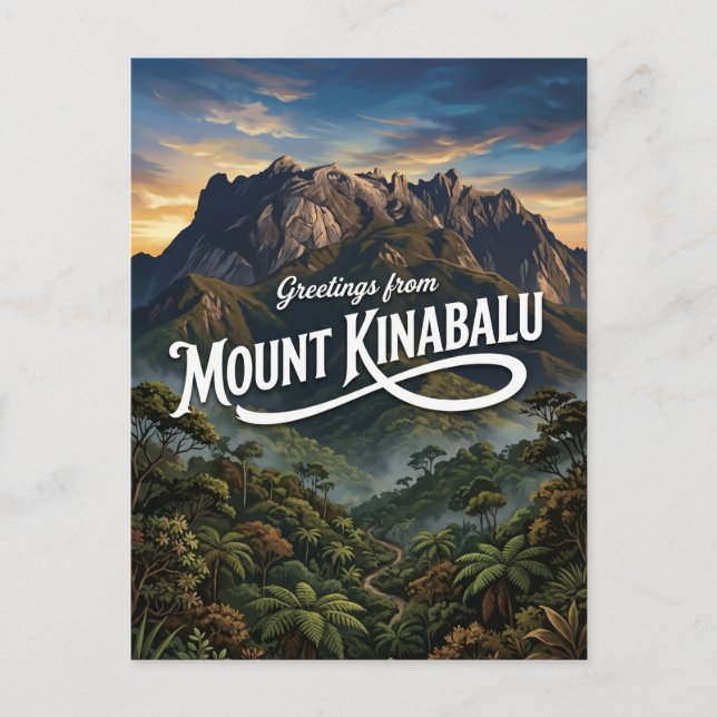 Mount Kinabalu Malaysia Vykort (Framsida)