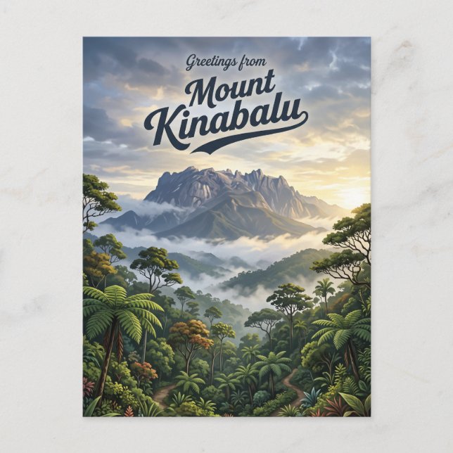 Mount Kinabalu Malaysia Vykort (Framsida)