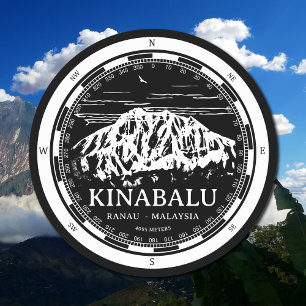 Mount Kinabalu - Ranau Malaysia Sabah Illustration Underlägg Papper Rund
