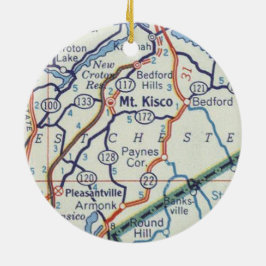 Mount Kisco Vintage Karta Julgransprydnad Keramik