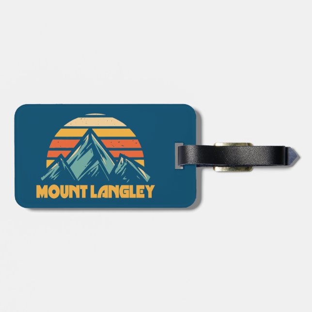 Mount Langley California Retro Turkos Bagagebricka (Baksida Vågrät)