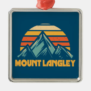Mount Langley California Retro Turkos Julgransprydnad Metall