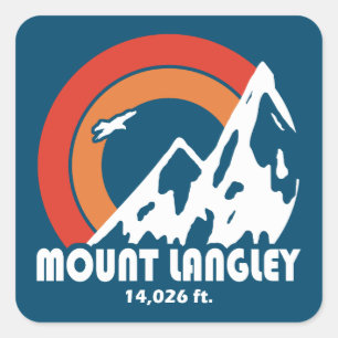 Mount Langley California Sol Eagle Fyrkantigt Klistermärke