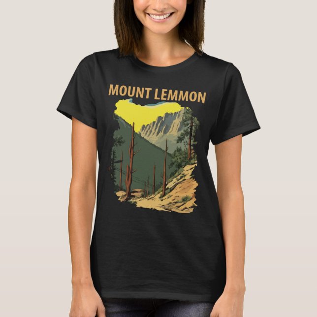Mount Lemmon Arizona Skog Retro Resa T Shirt (Framsida)