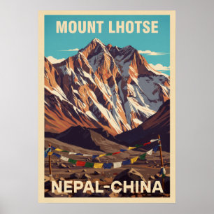 Mount Lhotse Nepal-Kina V02 Poster