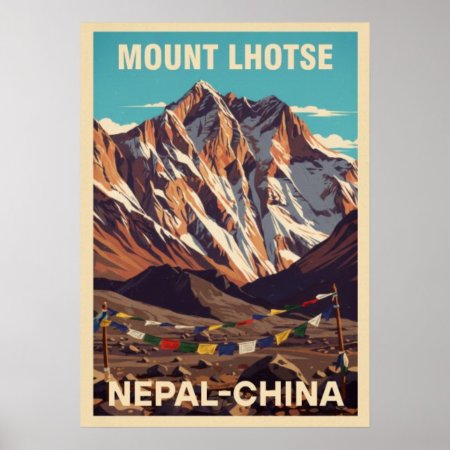 Mount Lhotse Nepal-Kina V02 Poster (Framsidan)