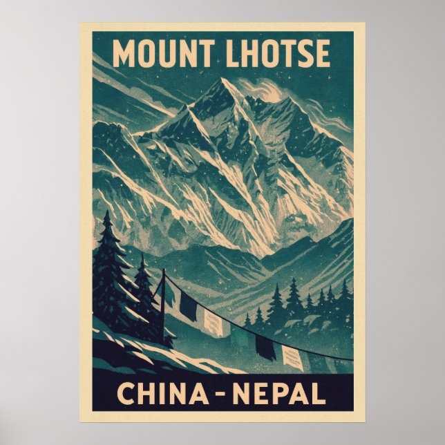 Mount Lhotse Nepal-Kina V03 Poster (Framsidan)