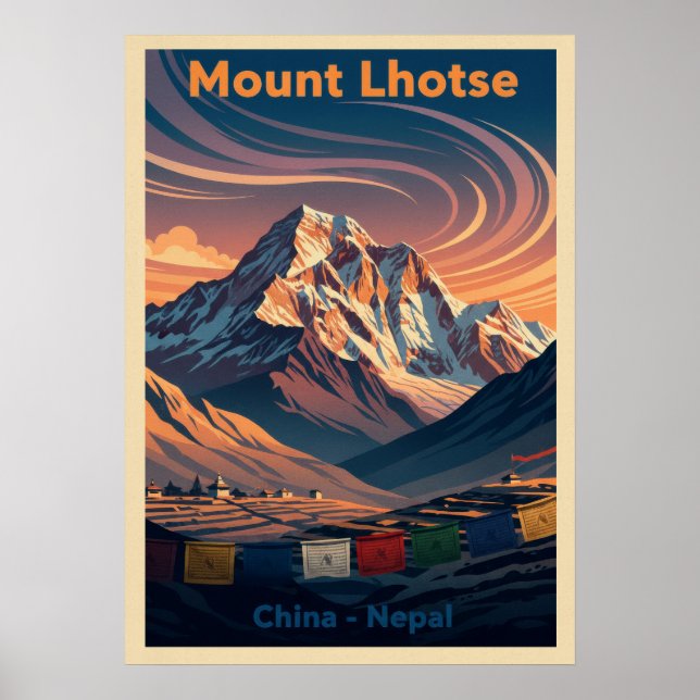 Mount Lhotse Nepal-Kina V06 Poster (Framsidan)