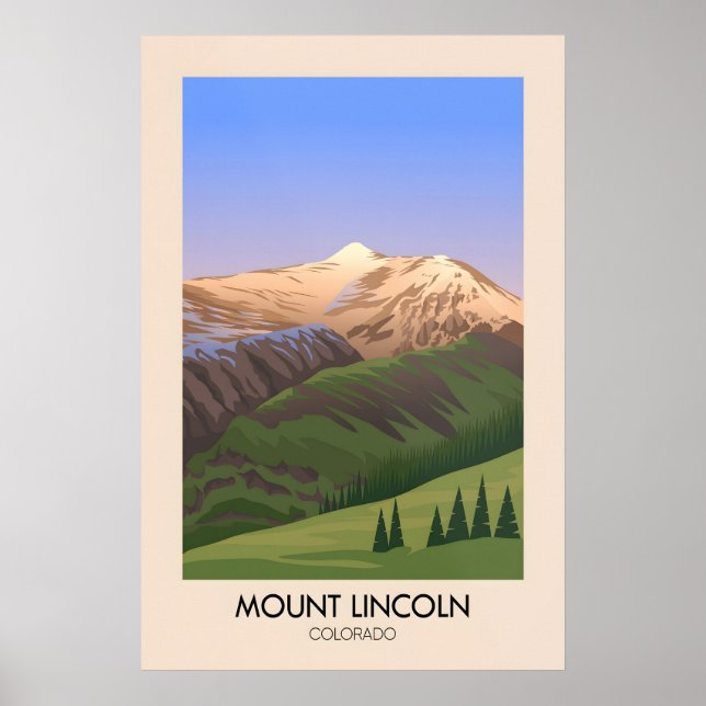 Mount Lincoln Colorado USA Reseskylt Poster (Framsidan)