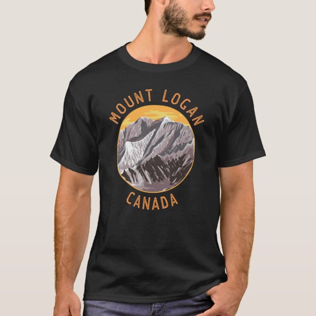 Mount Logan Canada Distress Circle T Shirt (Framsida)