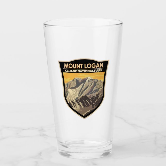 Mount Logan Canada Travel Art Vintage Glaskopp (Framsida)