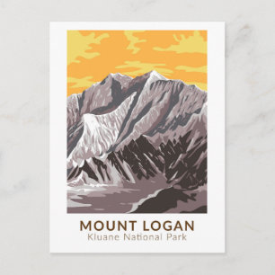 Mount Logan Canada Travel Art Vintage Vykort